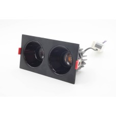 Нүдэн гэрэл Дөрвөлжин хар хоёртой гэрэл 12w x 2 17x8см