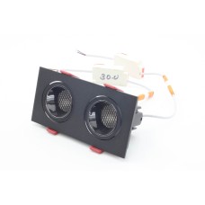 Нүдэн гэрэл Дөрвөлжин тортой хар хоёртой гэрэл 12w x 2 17x8,5см