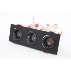 Нүдэн гэрэл Дөрвөлжин тортой хар гуравтай гэрэл 12w x 3 25x8,5см